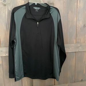 Mens M Performance Quarter Zip Pullover Black with Gray detail